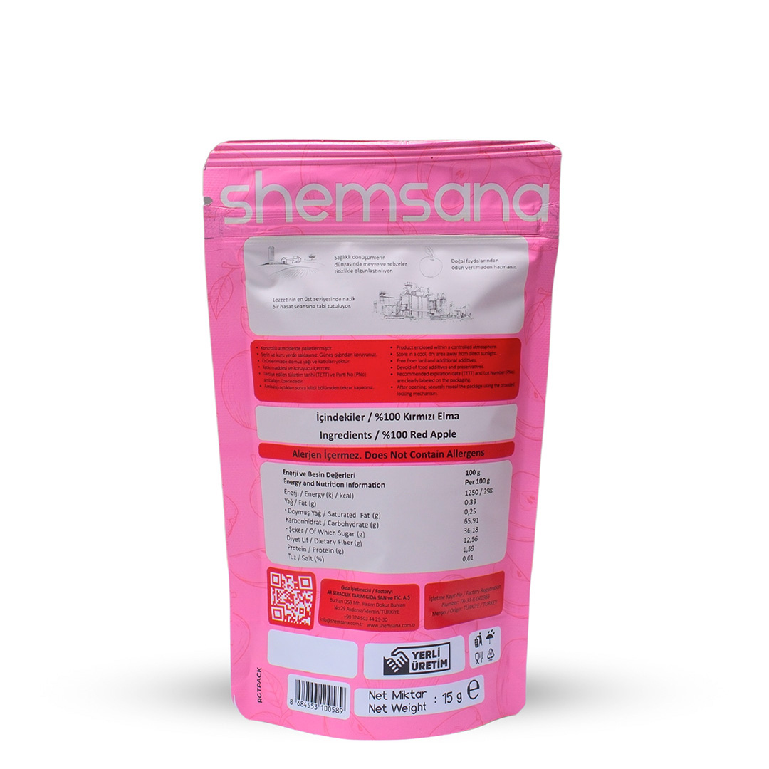 Shemsana Fırında Kurutulmuş Kırmızı Elma 15 gr Şekersiz Katkısız Meyve Kurusu - Görsel 2